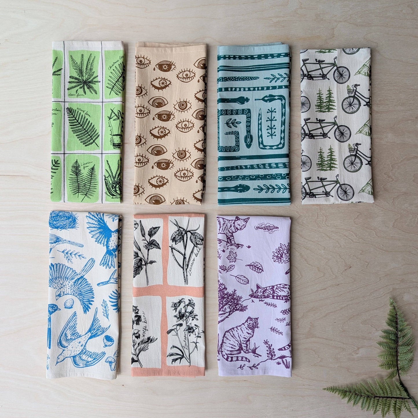 ilikesara | art + goods - Tea towel | bicycle adventure - bike & nature cotton flour sack dish cloth