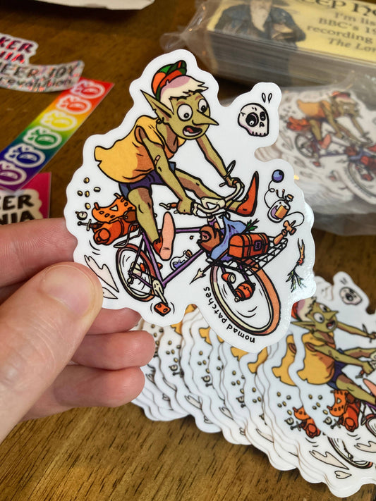 Nomad Patches - Goblin on a Bike Vinyl Sticker