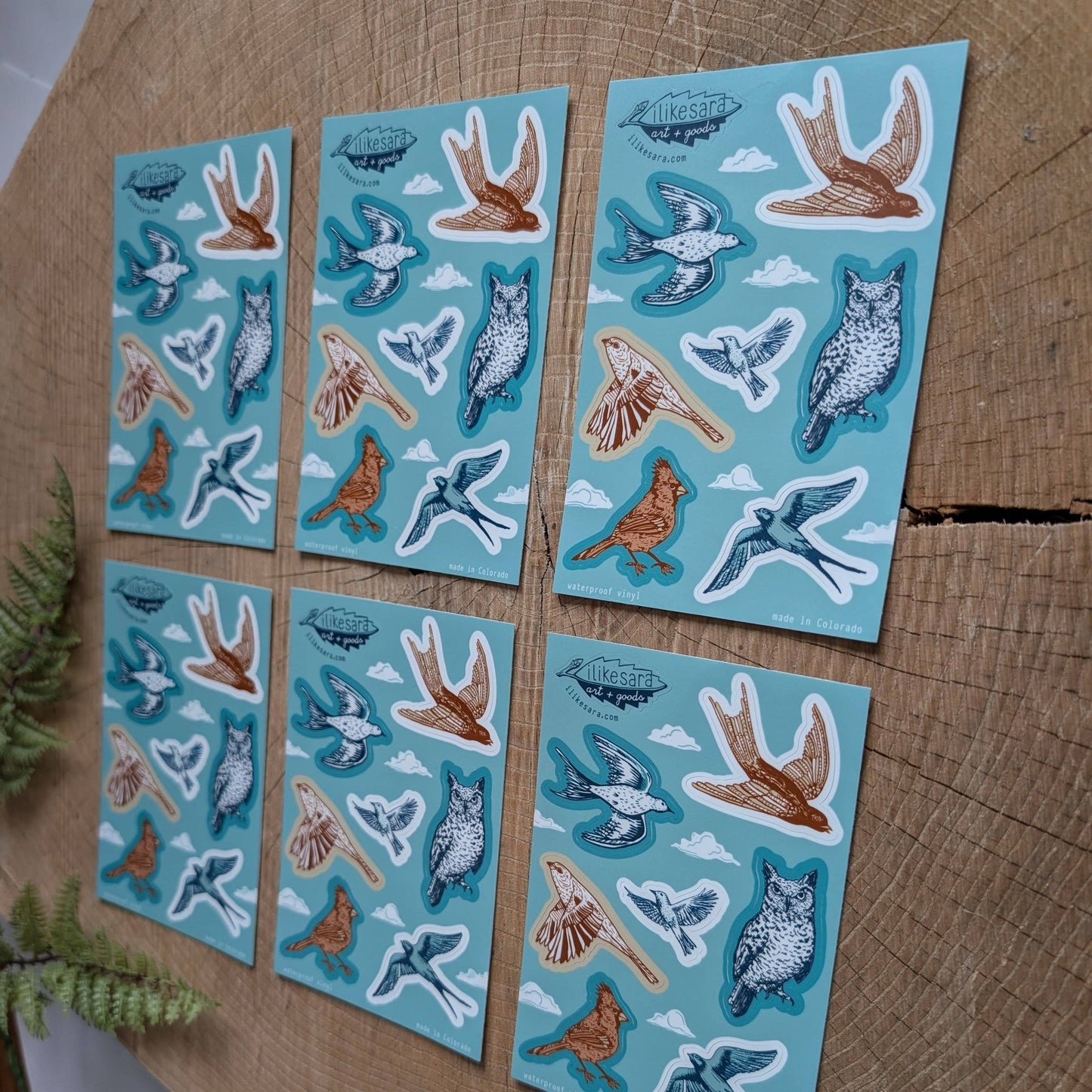 ilikesara | art + goods - Sticker sheet | birds  - waterproof uv-resistant vinyl birder stickers