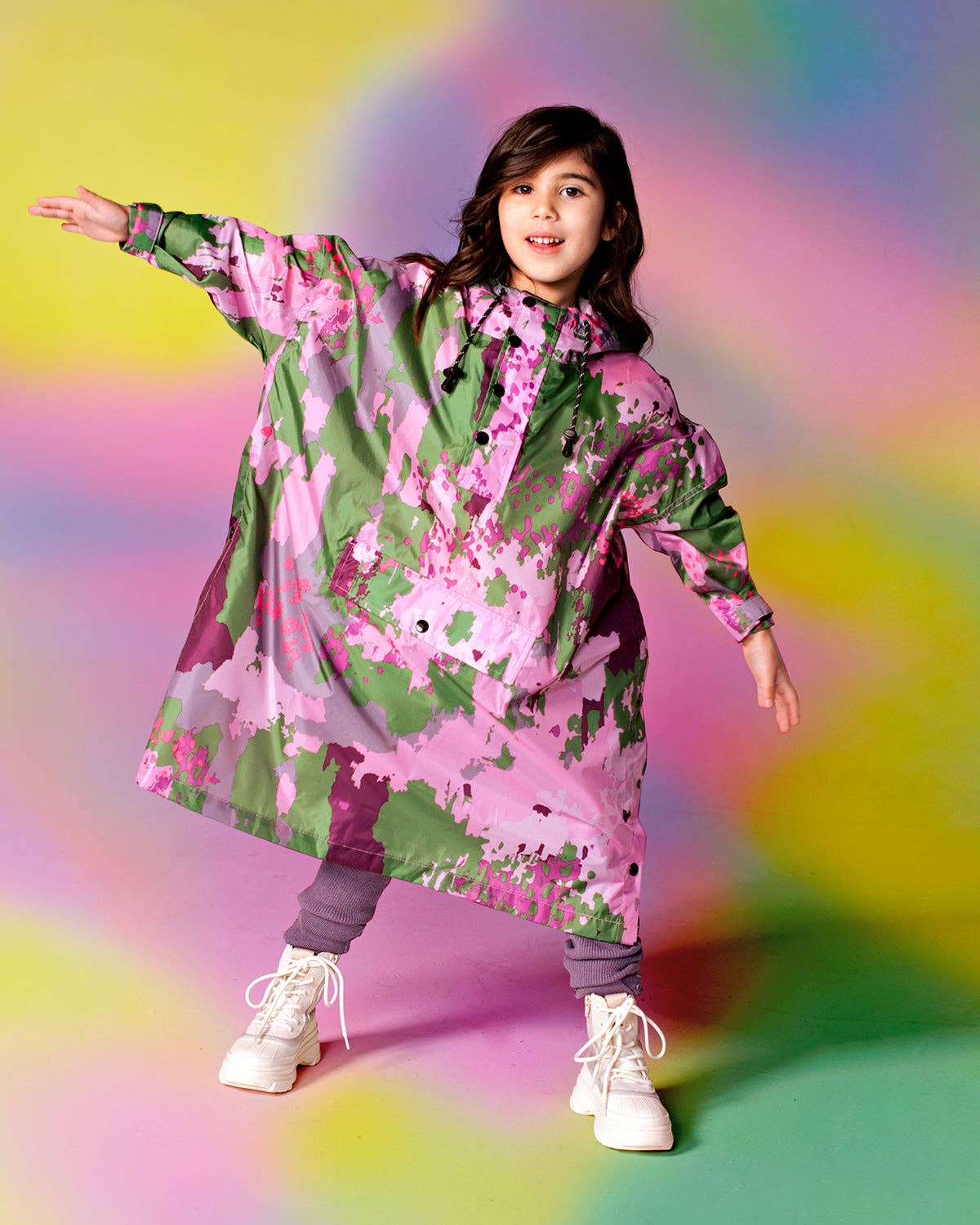 Rainkiss Kids Rain Poncho Digi Spring Camo