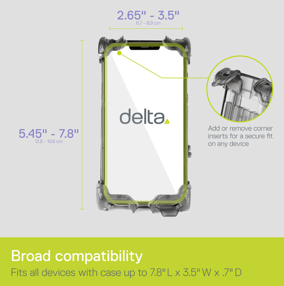 Delta Hefty Phone Holder Plus Smartphone Bike Mount - Clear Gray