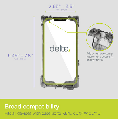 Delta Hefty Phone Holder Plus Smartphone Bike Mount - Clear Gray