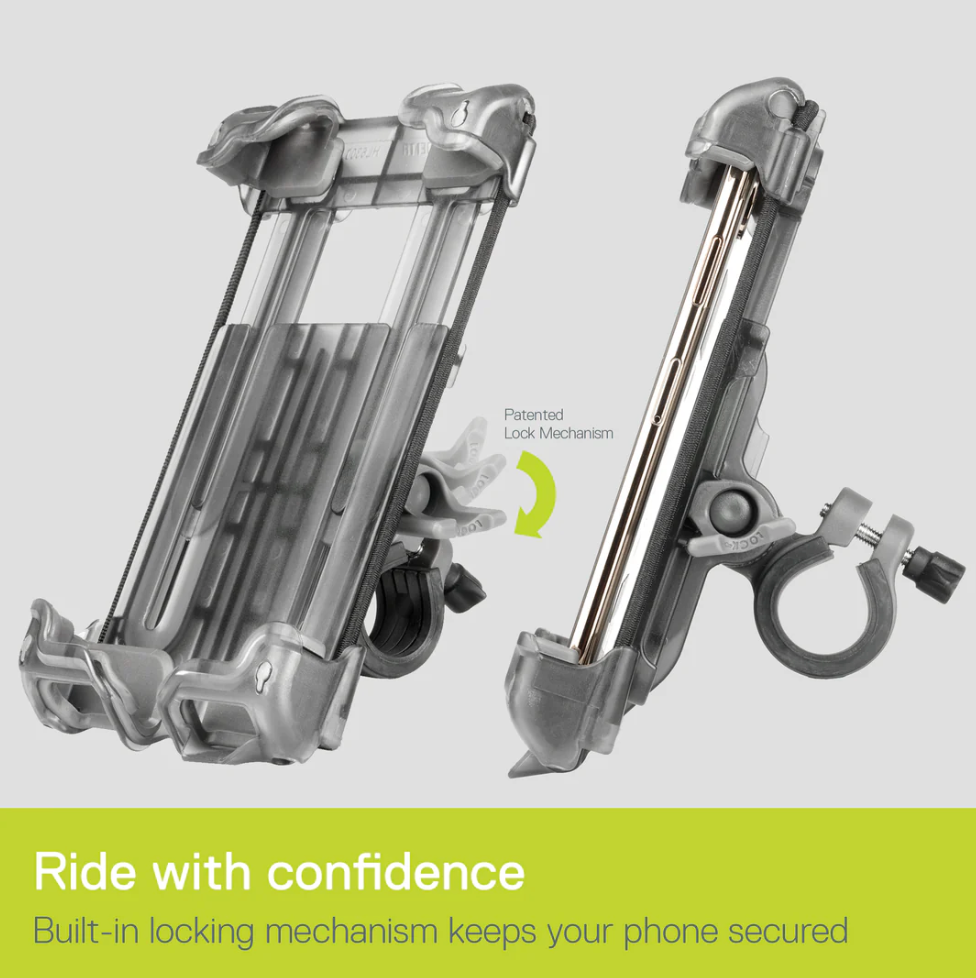 Delta Hefty Phone Holder Plus Smartphone Bike Mount - Clear Gray