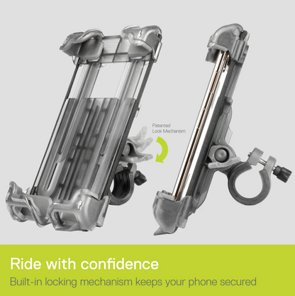 Delta Hefty Phone Holder Plus Smartphone Bike Mount - Clear Gray