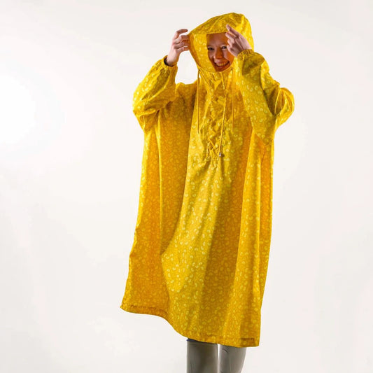 Danefae København - Danedream Drops Rain Poncho Dark Yellow FLEURIE