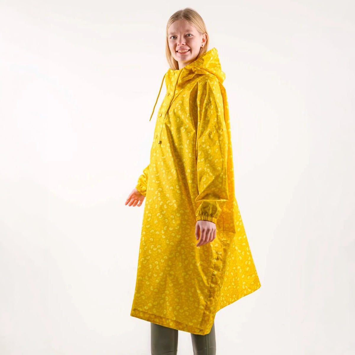 Danefae København - Danedream Drops Rain Poncho Dark Yellow FLEURIE