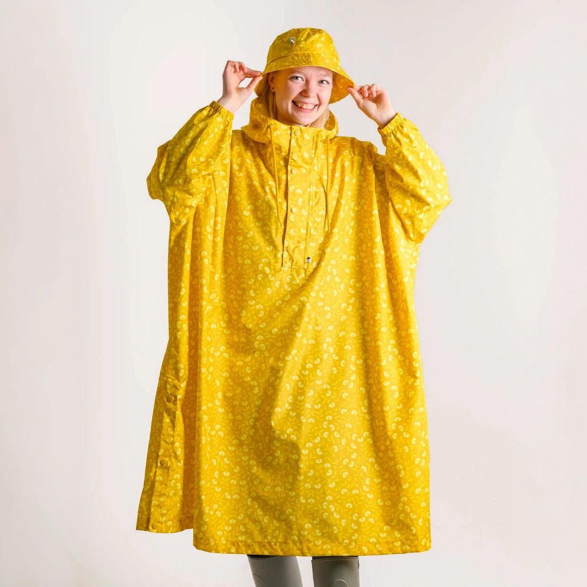 Danefae København - Danedream Drops Rain Poncho Dark Yellow FLEURIE