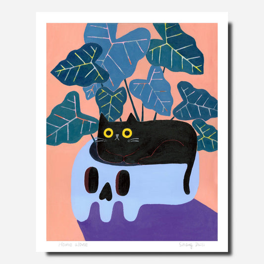 ShangDaili - Cat Art Print - 'Home Alone'