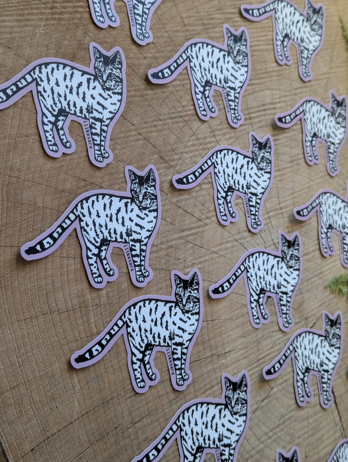 ilikesara | art + goods - Sticker | standing tiger cat - waterproof uv-resistant vinyl kitty decal