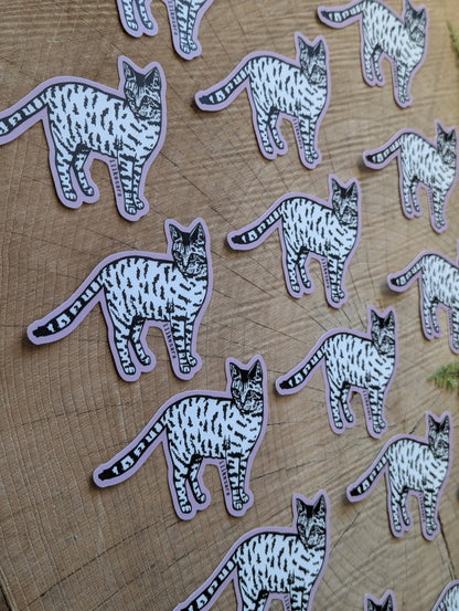 ilikesara | art + goods - Sticker | standing tiger cat - waterproof uv-resistant vinyl kitty decal