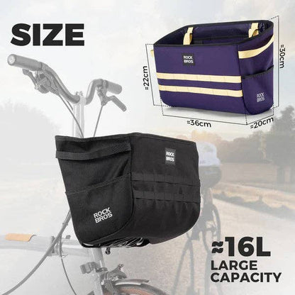 ROCKBROS - Folding Bike Handlebar Bag Basket Bag - 16L