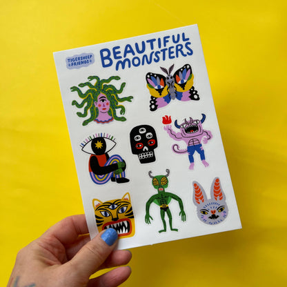 Tigersheep Friends - Vinyl Sticker Sheet: Beautiful Monsters