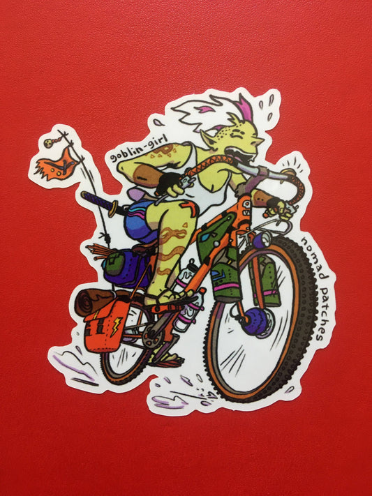 Nomad Patches - Goblin Girl Bikepacking Sticker