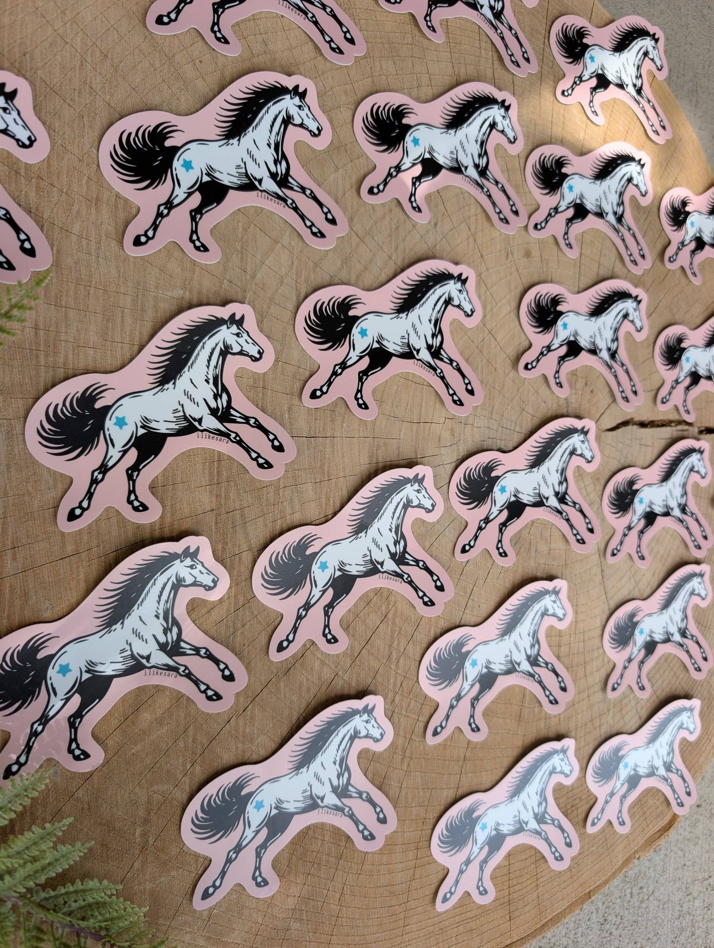 ilikesara | art + goods - Sticker | pink star horse - waterproof uv-resistant vinyl Western pony decal