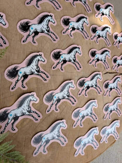 ilikesara | art + goods - Sticker | pink star horse - waterproof uv-resistant vinyl Western pony decal