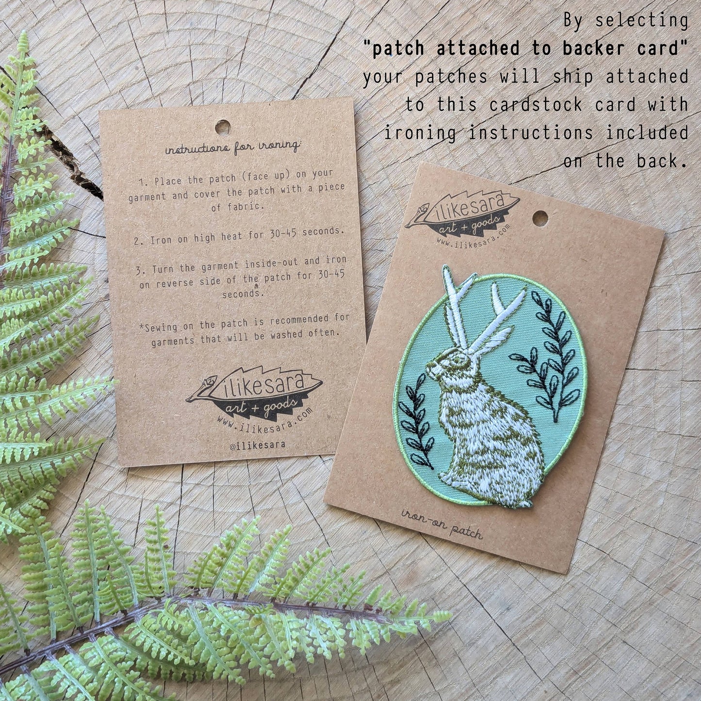 ilikesara | art + goods - Iron-on patch | slow down snail - brown 1.6" x 2.6"