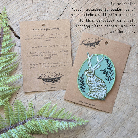 ilikesara | art + goods - Iron-on patch | bike with fern - 3.5" x 2.3"