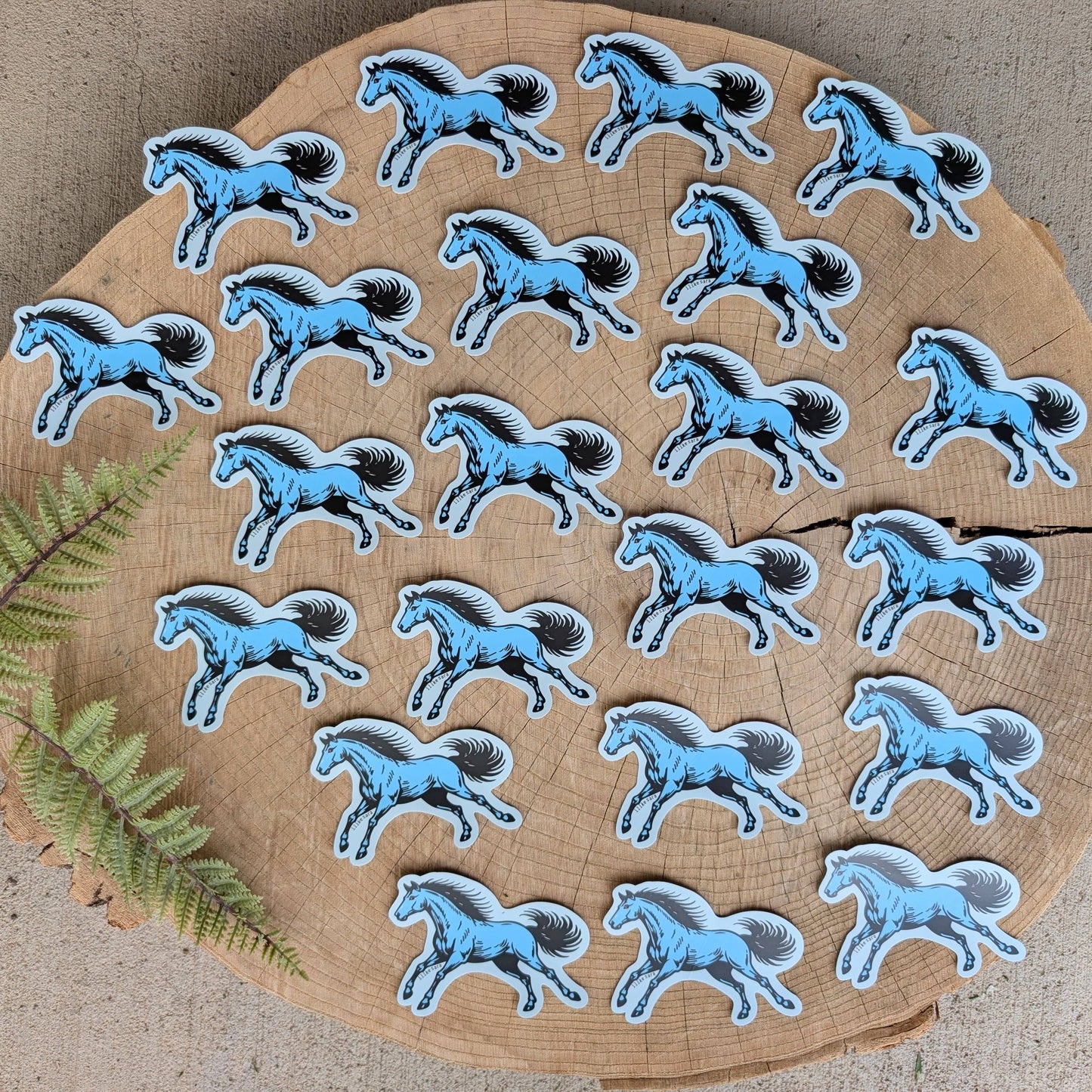 ilikesara | art + goods - Sticker | blucifer horse - waterproof uv-resistant vinyl blue mustang decal