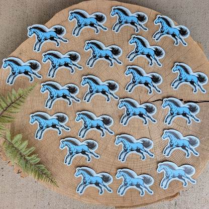 ilikesara | art + goods - Sticker | blucifer horse - waterproof uv-resistant vinyl blue mustang decal