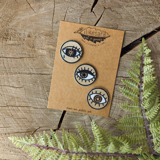 ilikesara | art + goods - Iron-on patch | eyeball 3 patch pack