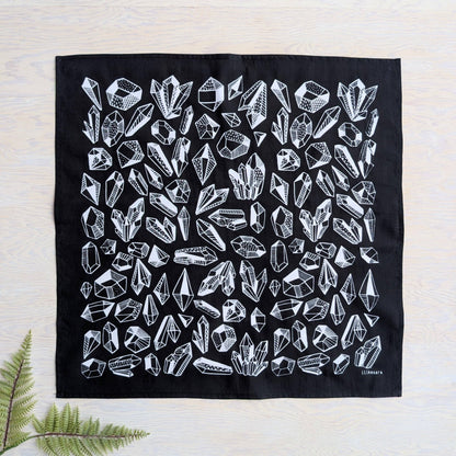ilikesara | art + goods - Bandana | gem - black & white crystal patterned scarf neckerchief