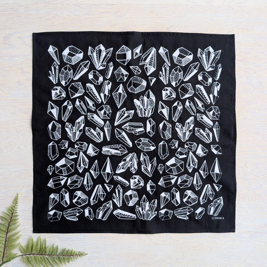 ilikesara | art + goods - Bandana | gem - black & white crystal patterned scarf neckerchief