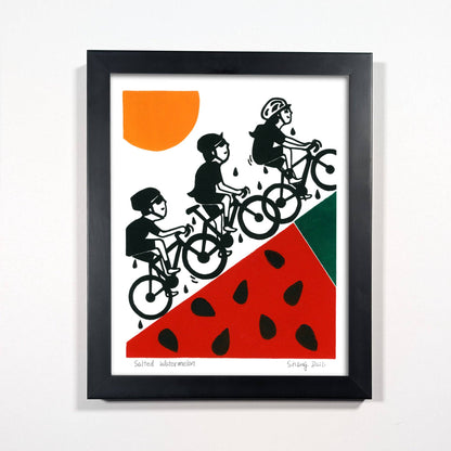 ShangDaili - Cycling Art Print - Salted Watermelon