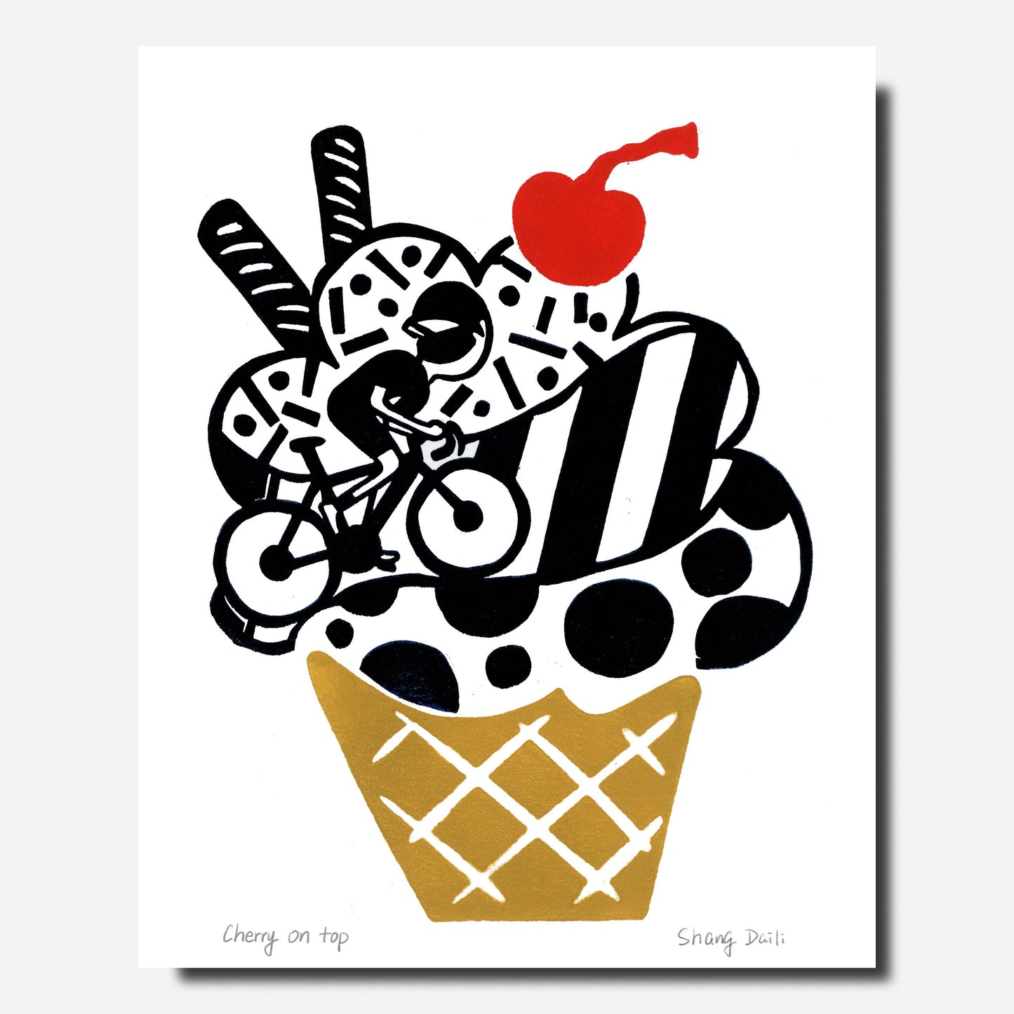 ShangDaili - Cycling Art Print - Cherry on Top