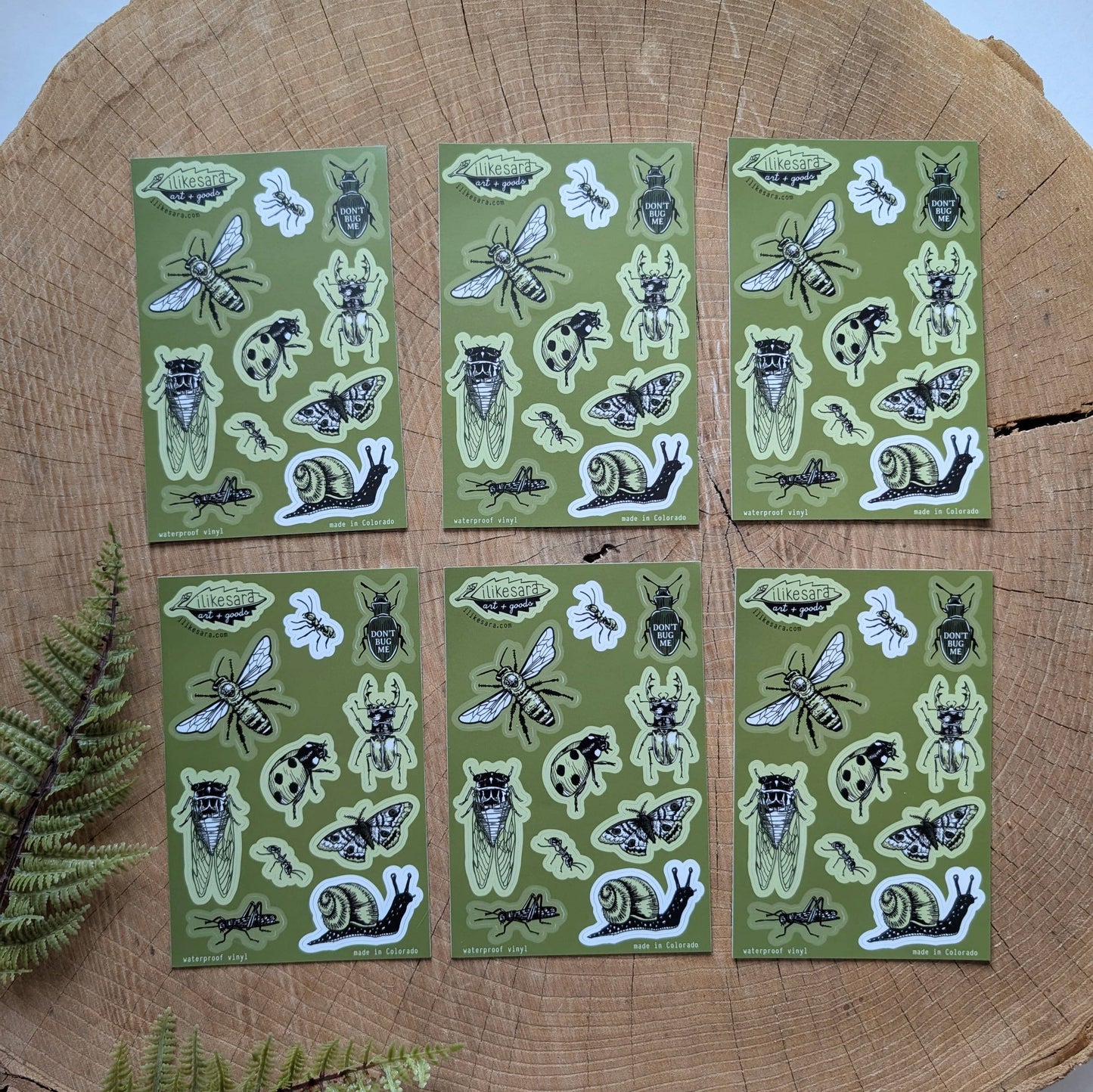 ilikesara | art + goods - Sticker sheet | insecta - waterproof uv-resistant vinyl bug stickers