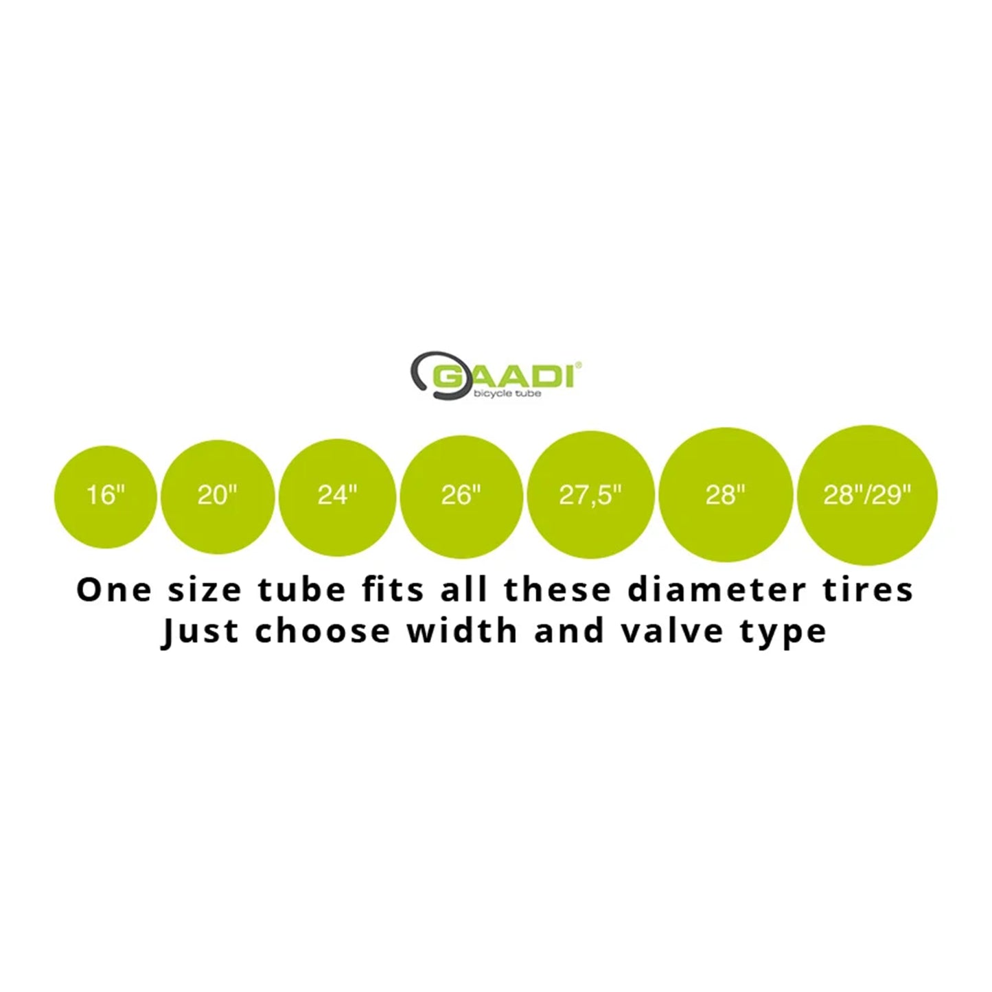 Gaadi Open Ended Bicycle Tube, 16 to 29-inch