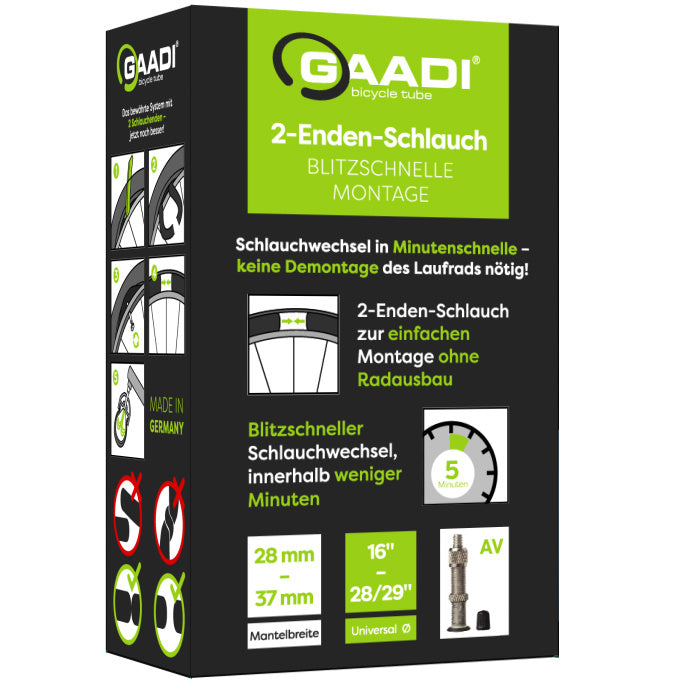 Gaadi Open Ended Bicycle Tube, 16 to 29-inch