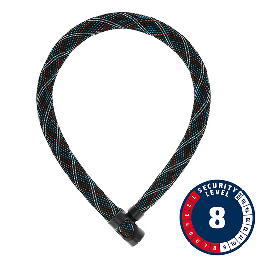 Abus, IvyTex IVERA 7210K, Chain Lock, Key, 7mm, 110cm, 3.6', Crossing Grey