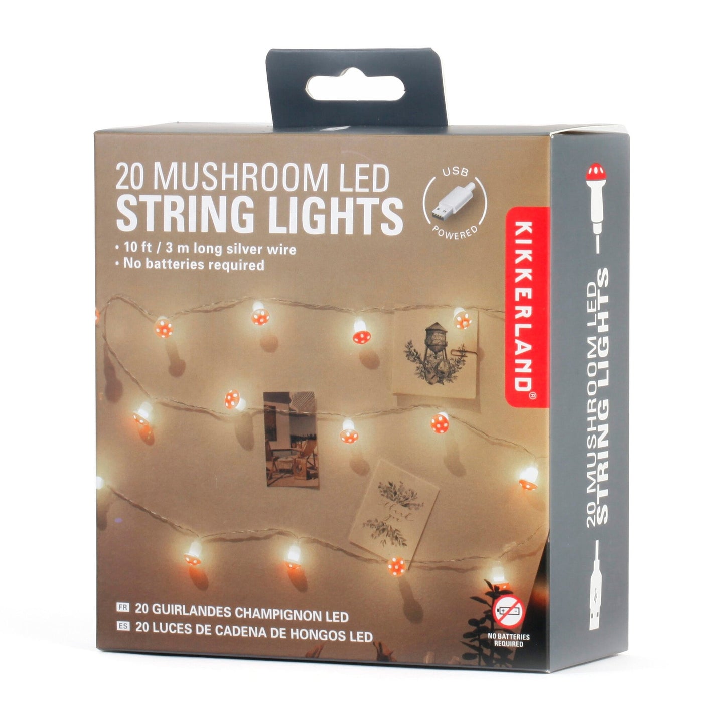 Kikkerland Mushroom Led String Lights - 20/count