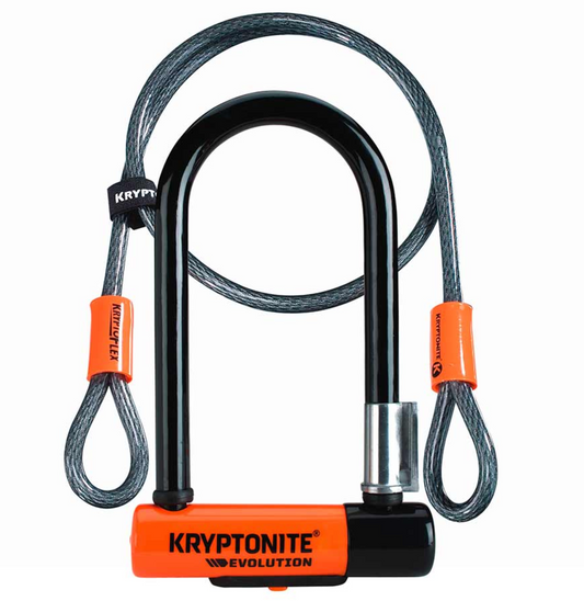 Kryptonite Evolution Mini-7 U-Lock with Key and Cable - 3.25''x7''