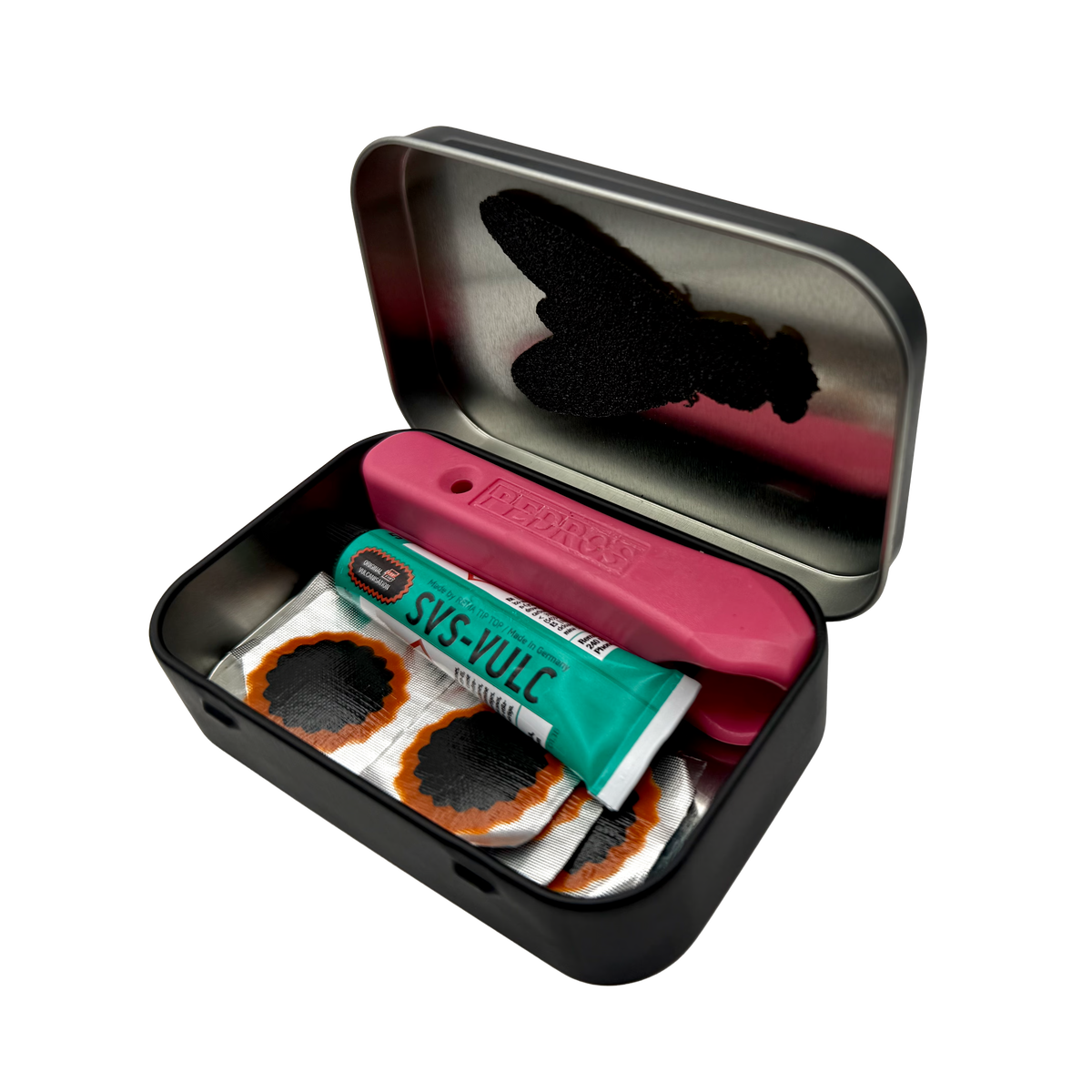Clever Cycles x Minka Sicklinger Super Fly Patch Kit With Tin & Tire Levers