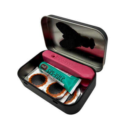 Clever Cycles x Minka Sicklinger Super Fly Patch Kit With Tin & Tire Levers