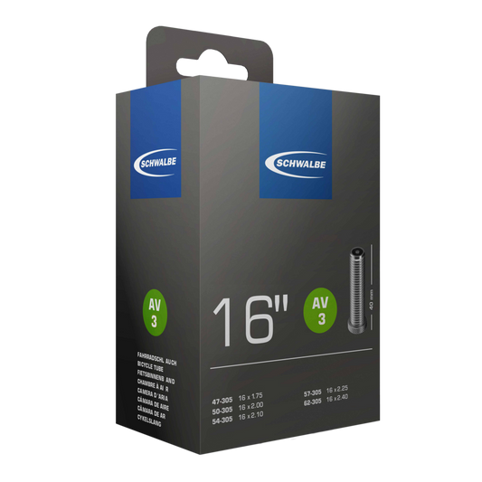 Schwalbe AV3 16" Tube, Schrader Valve 40mm