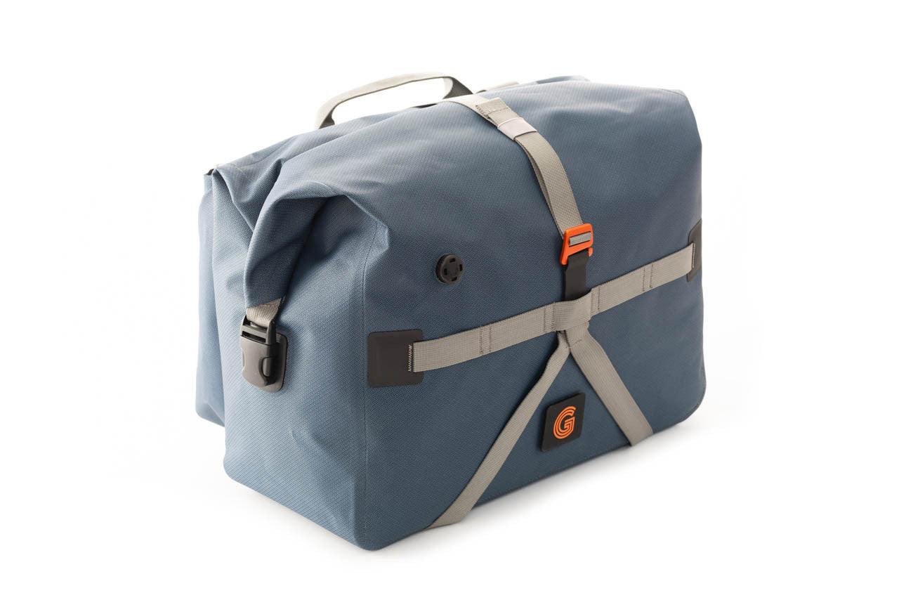 Brompton G Line Borough Waterproof Roll Top Bag - Large - Navy/Grey – Clever Cycles