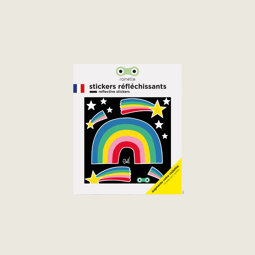 Rainette Small Reflective Stickers in Rainbow