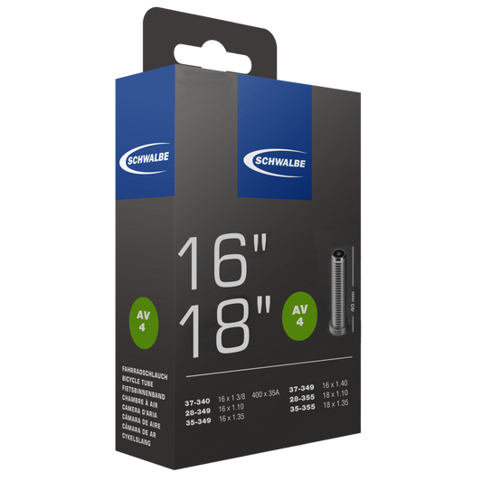 Schwalbe AV4 16" 18" Tube, Schrader Valve 40mm for Brompton