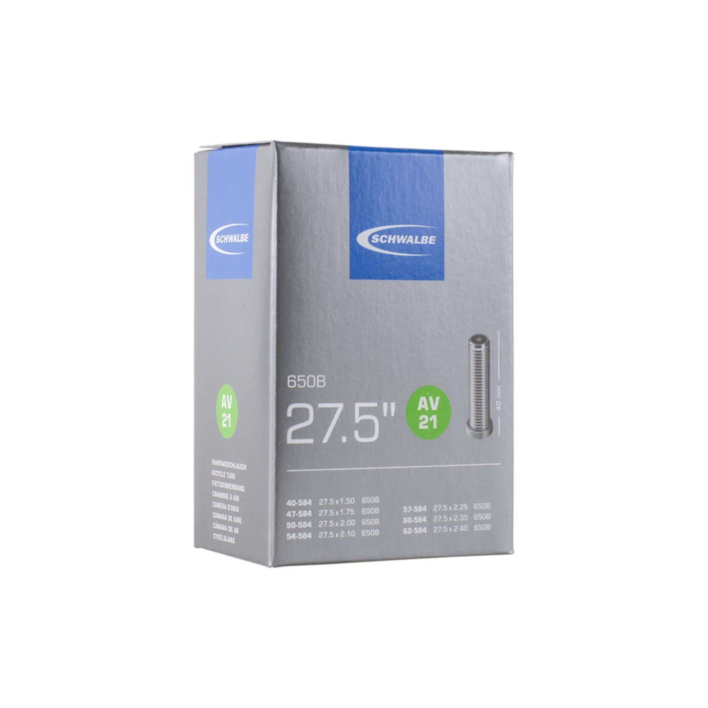 Schwalbe AV21 650B 27.5" Tube, Schrader Valve 40mm