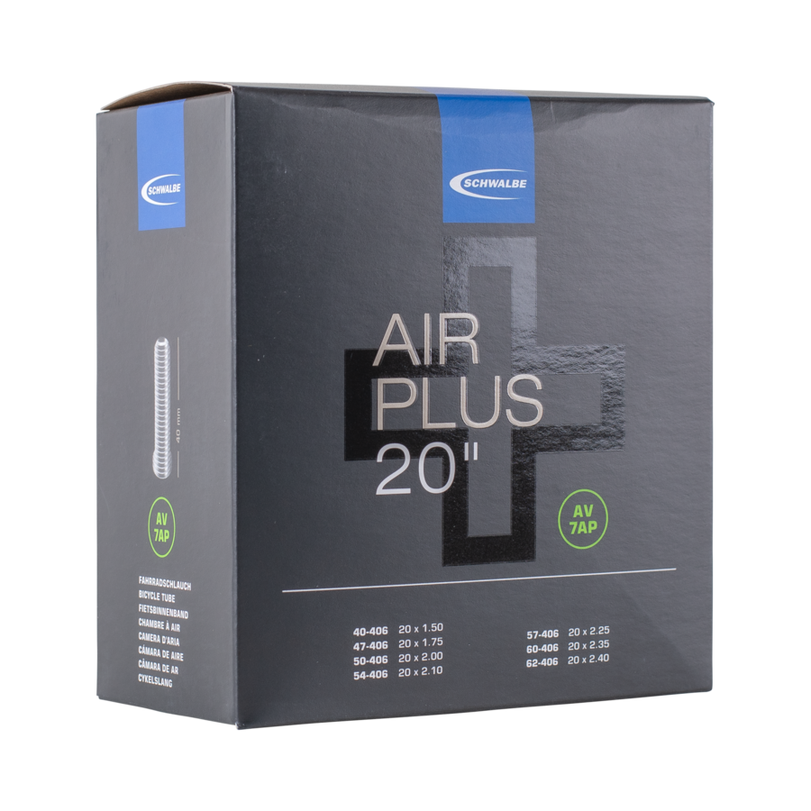 Schwalbe AV7AP Air Plus Bike Tube - 20" Schrader 40mm (40/62-406)