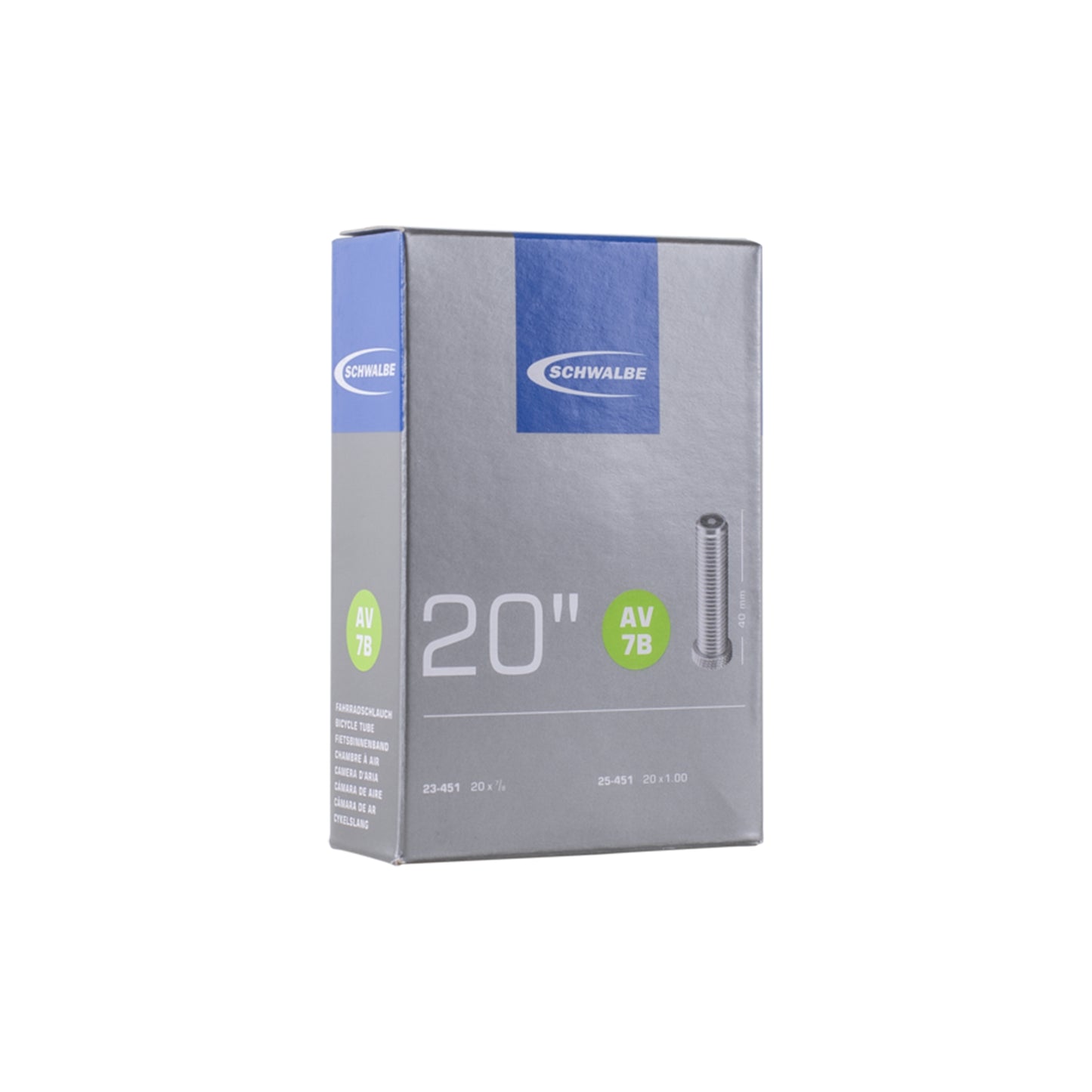 Schwalbe AV7B Bike Tube - 20" Schrader 40mm (23/25-451)