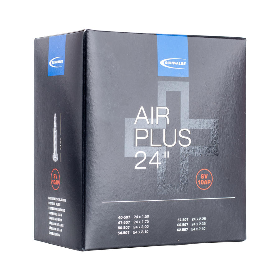 Schwalbe AV10AP Air Plus Bike Tube - 24" Schrader 40mm (40/62-507)