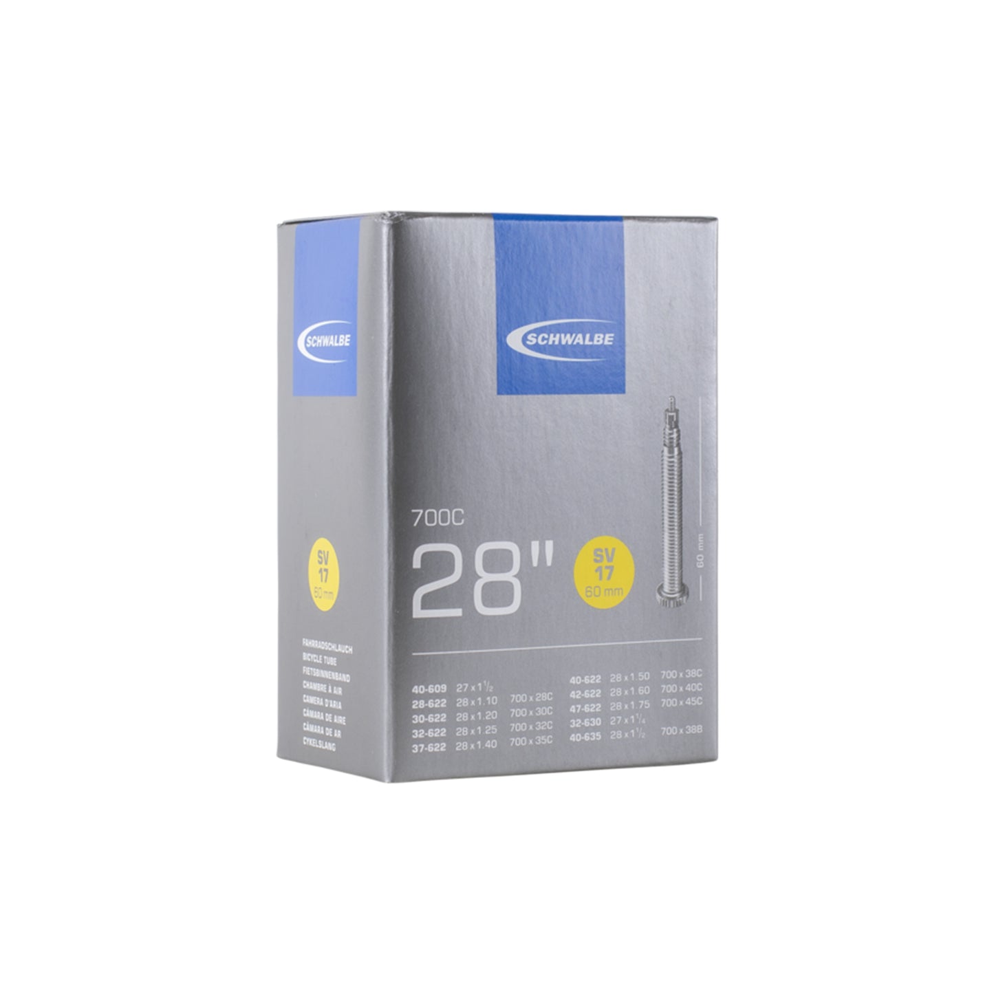 Schwalbe SV17 700C 28" Tube, Presta Valve 60mm