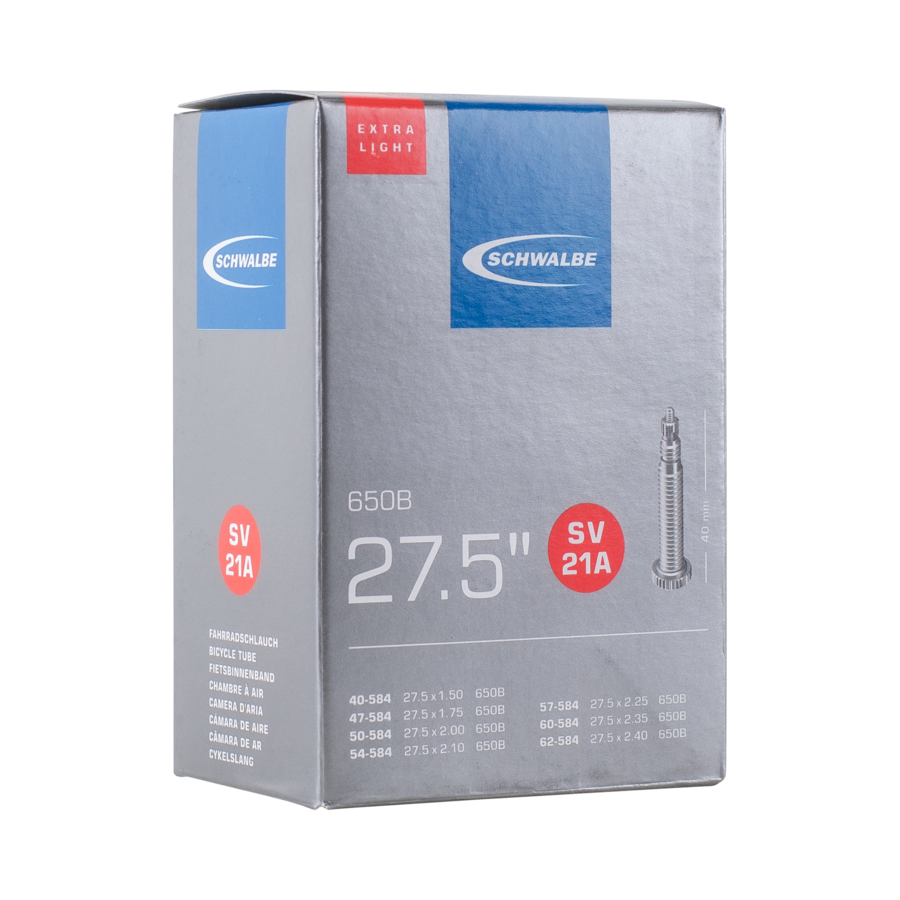 Schwalbe SV21A Extra Light Bike Tube - 27.5" Presta 40mm (40/62-584)