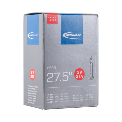 Schwalbe SV21A Extra Light Bike Tube - 27.5" Presta 40mm (40/62-584)