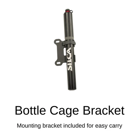 Silca Gravelero Mini Pump - 80psi, Aluminum, Presta/Schrader, With Bracket, Retractable hose