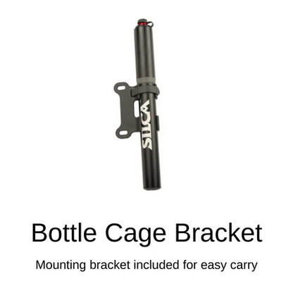 Silca Gravelero Mini Pump - 80psi, Aluminum, Presta/Schrader, With Bracket, Retractable hose