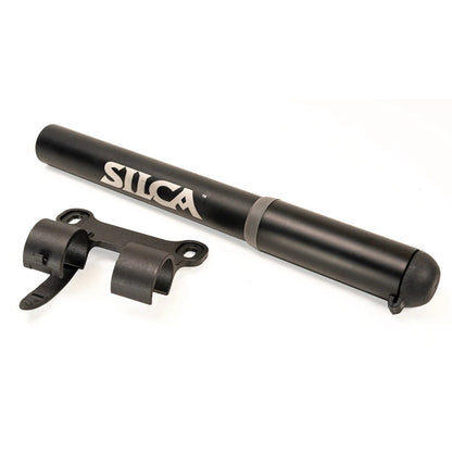 Silca Gravelero Mini Pump - 80psi, Aluminum, Presta/Schrader, With Bracket, Retractable hose